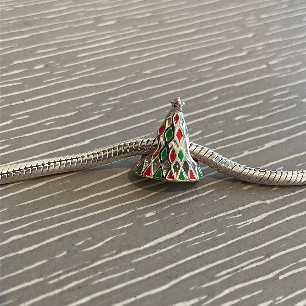 Argyle Christmas Tree Bead w Red and Green colors